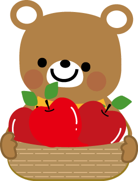 リンゴを持つ熊