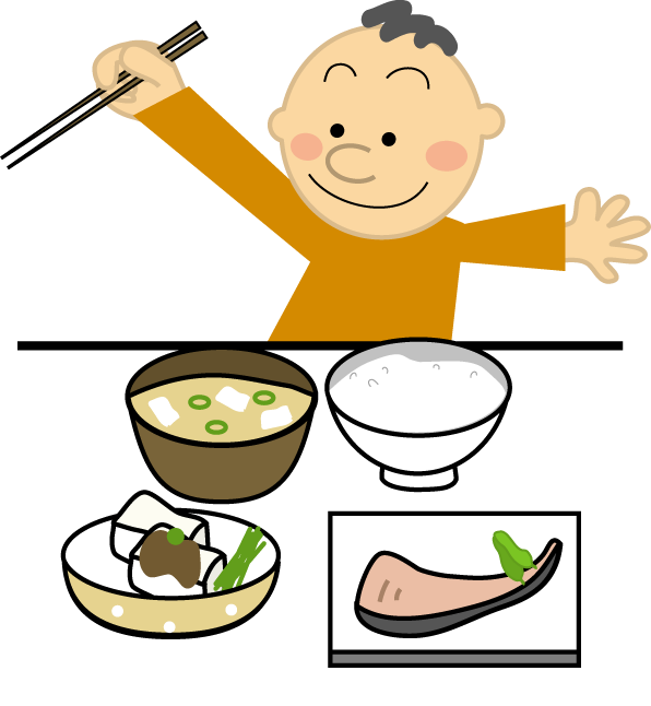 朝食を食べる子供