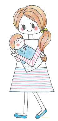 子供を抱くお母さん