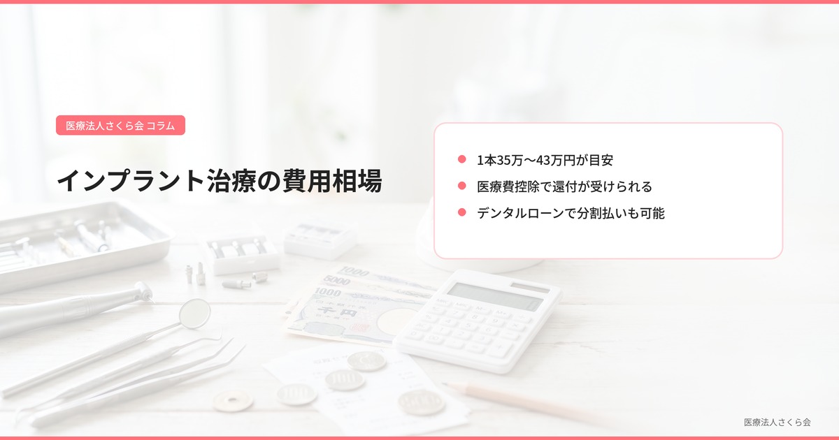 インプラント治療の費用相場